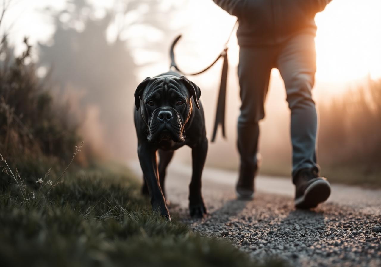 Marcher avec son Cane Corso